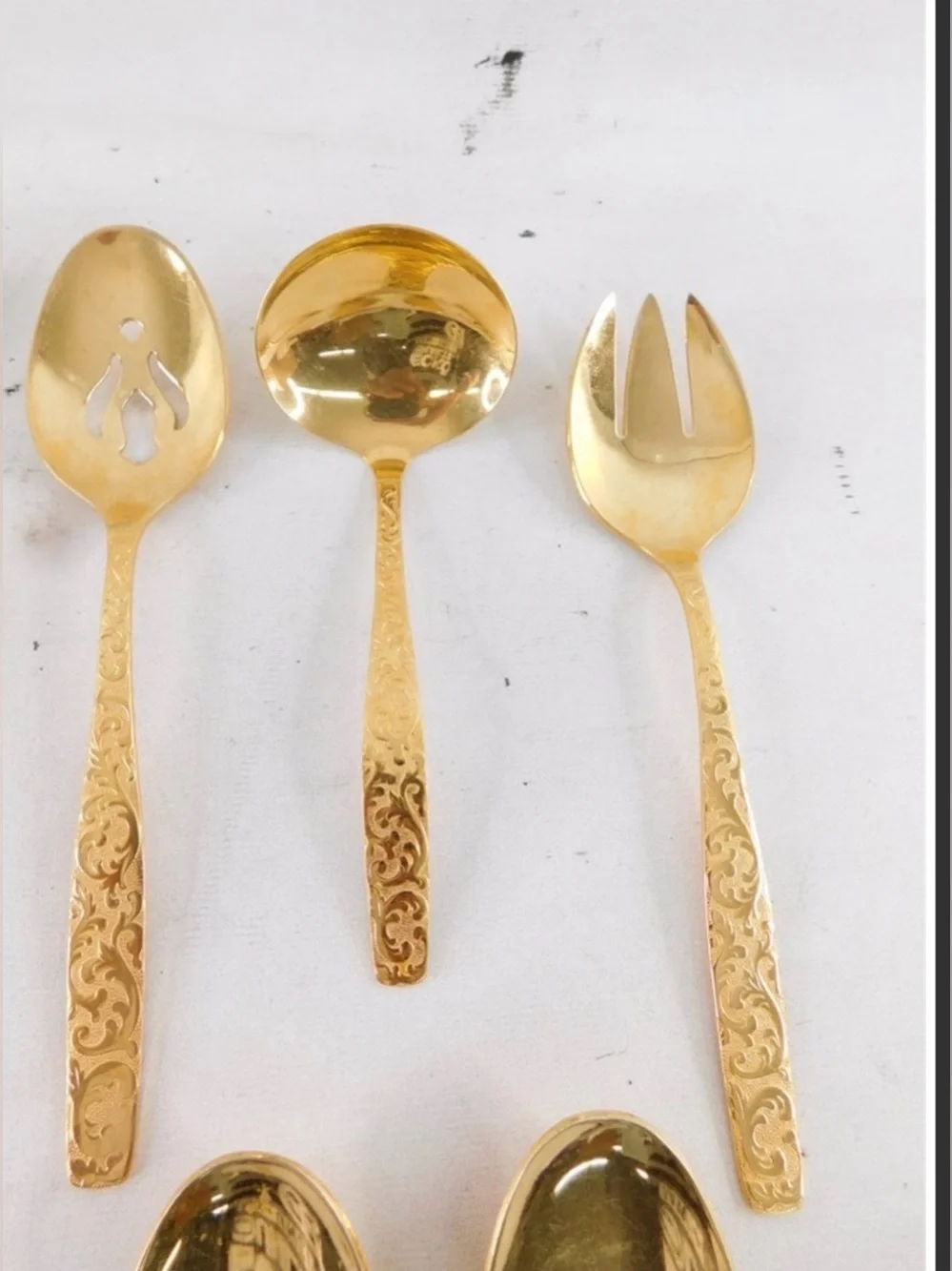 Americana Golden Heritage Gold Tone Dinnerware Flatware Set elegant home dining